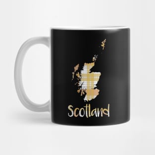 Scotland Metallic Tone Christmas Tartan Map Typography Design Mug